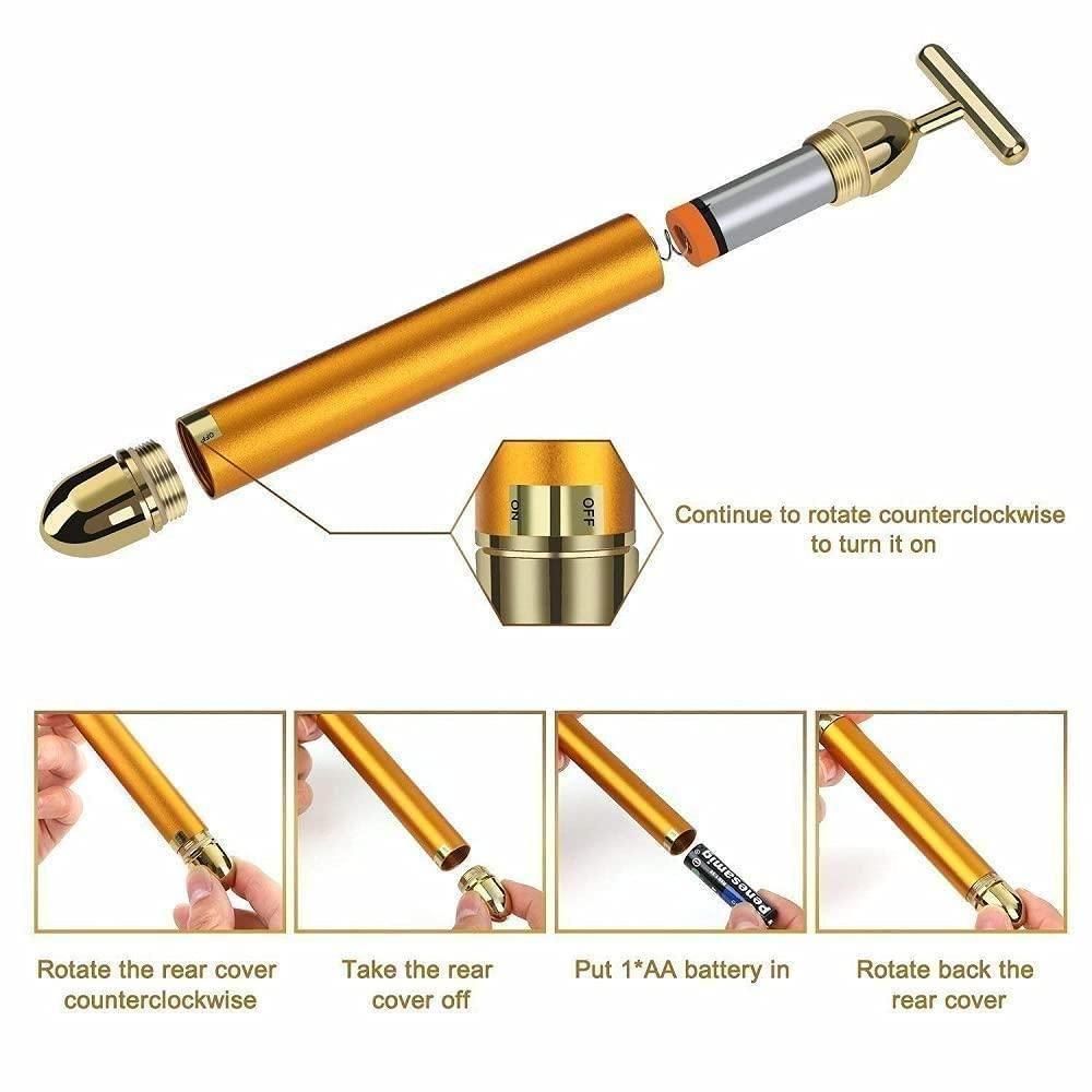 Lumière Luxe 24k Gold Electric Massager - By House Of Beauty India