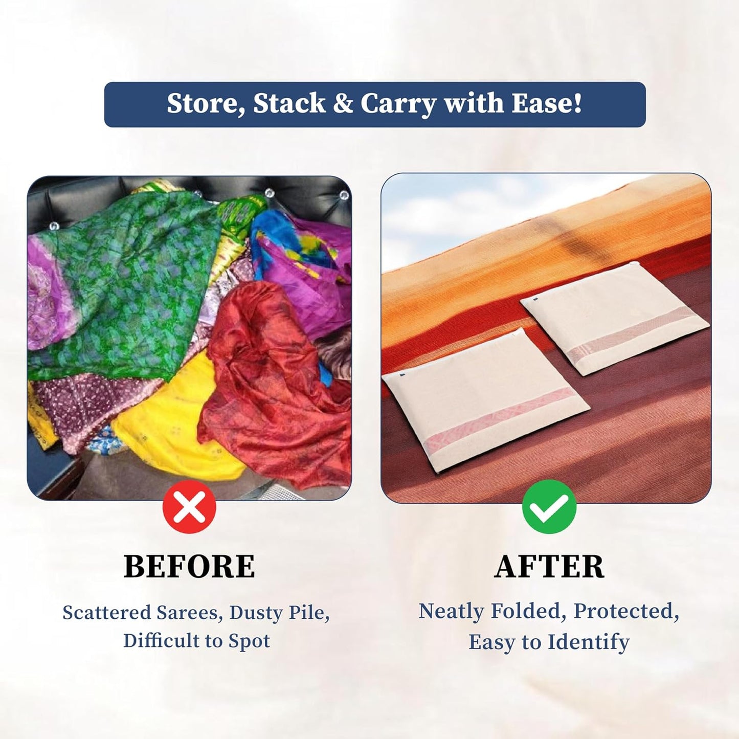 Saree/Dress Storage Zip Bags – Pack of 12