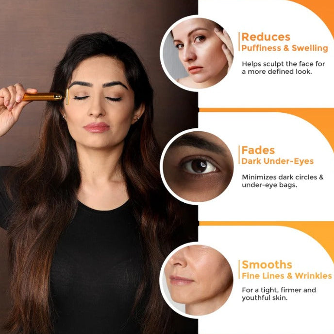 Lumière Luxe 24k Gold Electric Massager - By House Of Beauty India